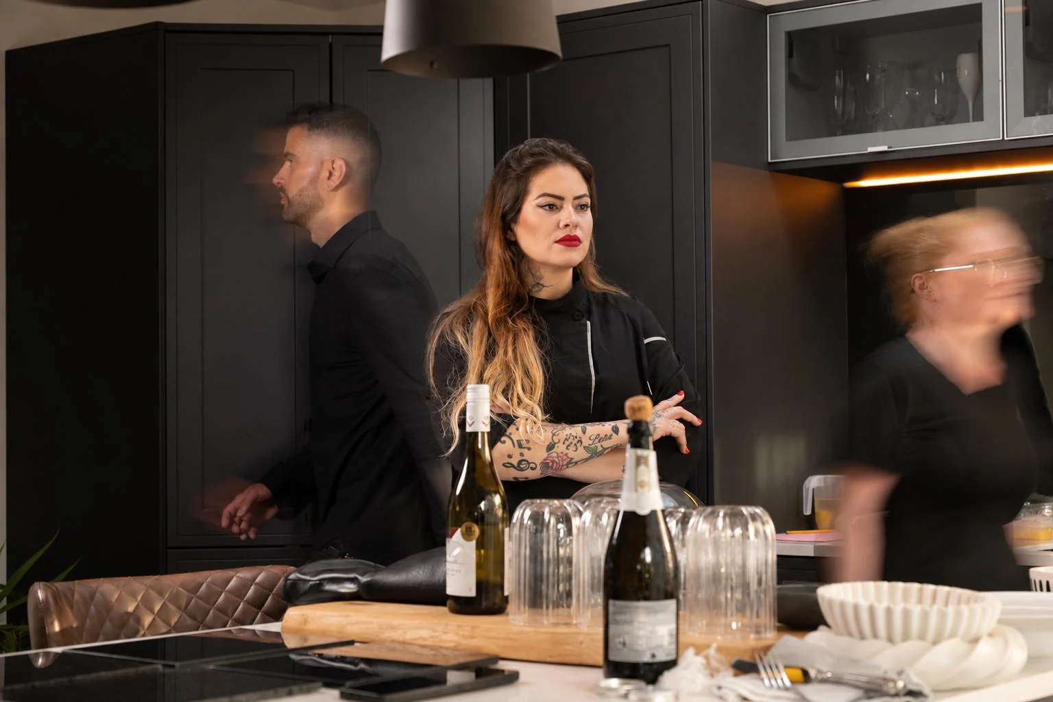 Chef Camila Ramaciotti at work during a private dining service